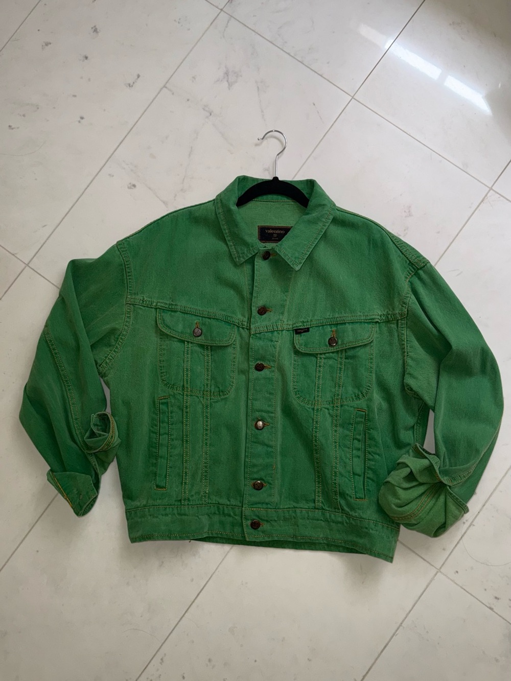 Valentino Jeans - 90s Vintage Green Denim Jacket